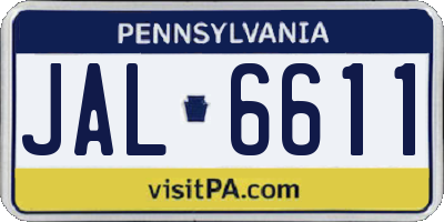 PA license plate JAL6611