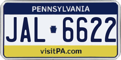 PA license plate JAL6622