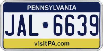 PA license plate JAL6639
