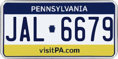 PA license plate JAL6679