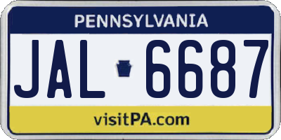 PA license plate JAL6687