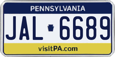 PA license plate JAL6689