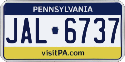 PA license plate JAL6737