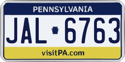 PA license plate JAL6763