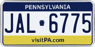 PA license plate JAL6775