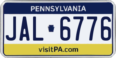 PA license plate JAL6776