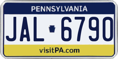 PA license plate JAL6790