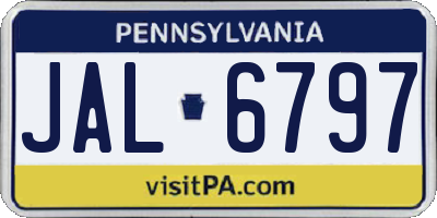 PA license plate JAL6797