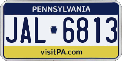 PA license plate JAL6813