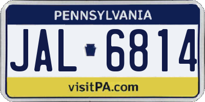 PA license plate JAL6814