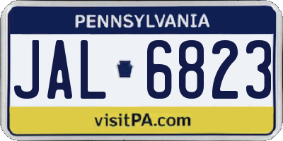 PA license plate JAL6823