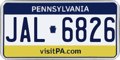 PA license plate JAL6826