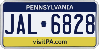 PA license plate JAL6828