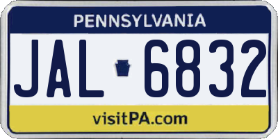 PA license plate JAL6832