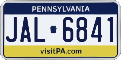 PA license plate JAL6841