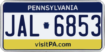 PA license plate JAL6853