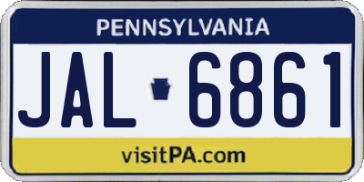 PA license plate JAL6861