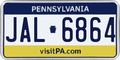 PA license plate JAL6864