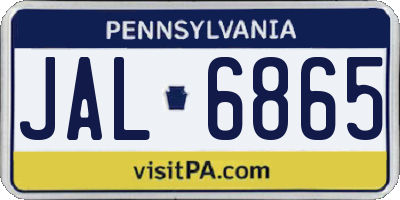PA license plate JAL6865