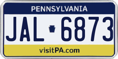 PA license plate JAL6873