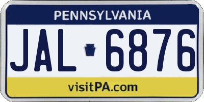 PA license plate JAL6876