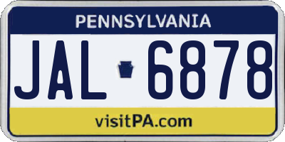 PA license plate JAL6878