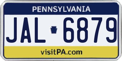 PA license plate JAL6879