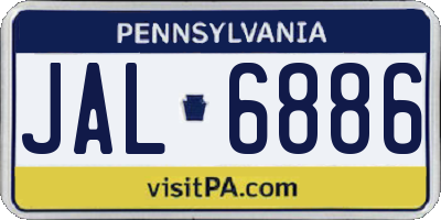 PA license plate JAL6886