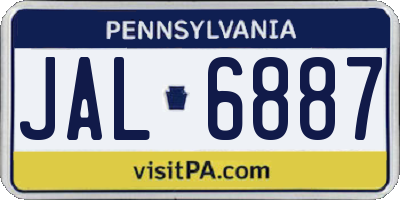 PA license plate JAL6887