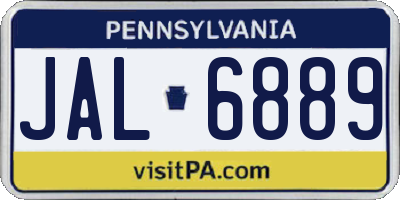 PA license plate JAL6889