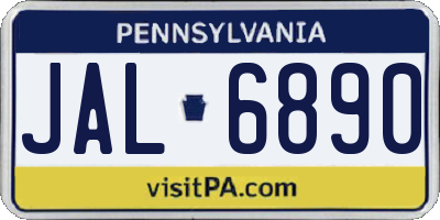 PA license plate JAL6890