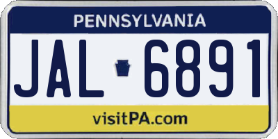 PA license plate JAL6891