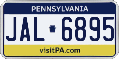 PA license plate JAL6895