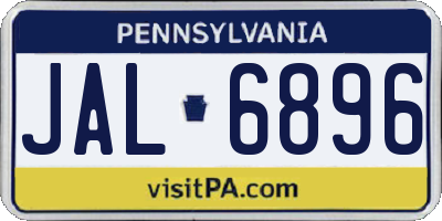 PA license plate JAL6896