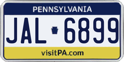 PA license plate JAL6899