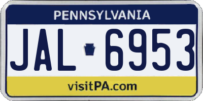 PA license plate JAL6953