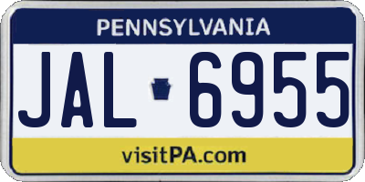 PA license plate JAL6955