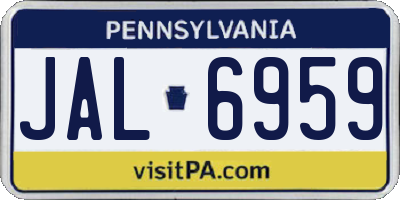 PA license plate JAL6959