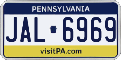 PA license plate JAL6969