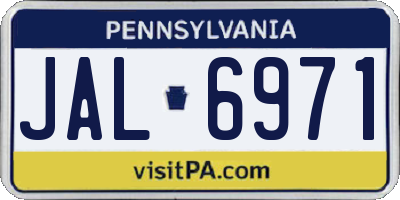 PA license plate JAL6971