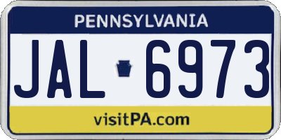 PA license plate JAL6973