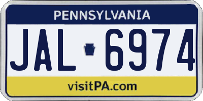 PA license plate JAL6974