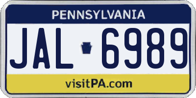 PA license plate JAL6989