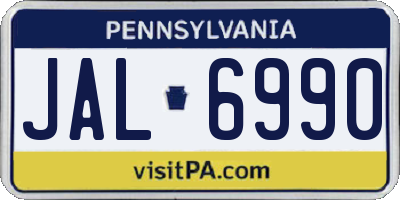 PA license plate JAL6990