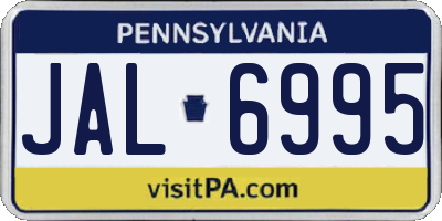 PA license plate JAL6995