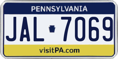 PA license plate JAL7069