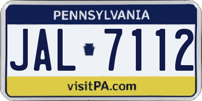 PA license plate JAL7112