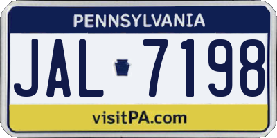 PA license plate JAL7198