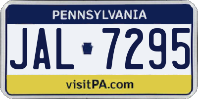PA license plate JAL7295