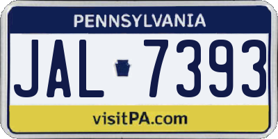 PA license plate JAL7393